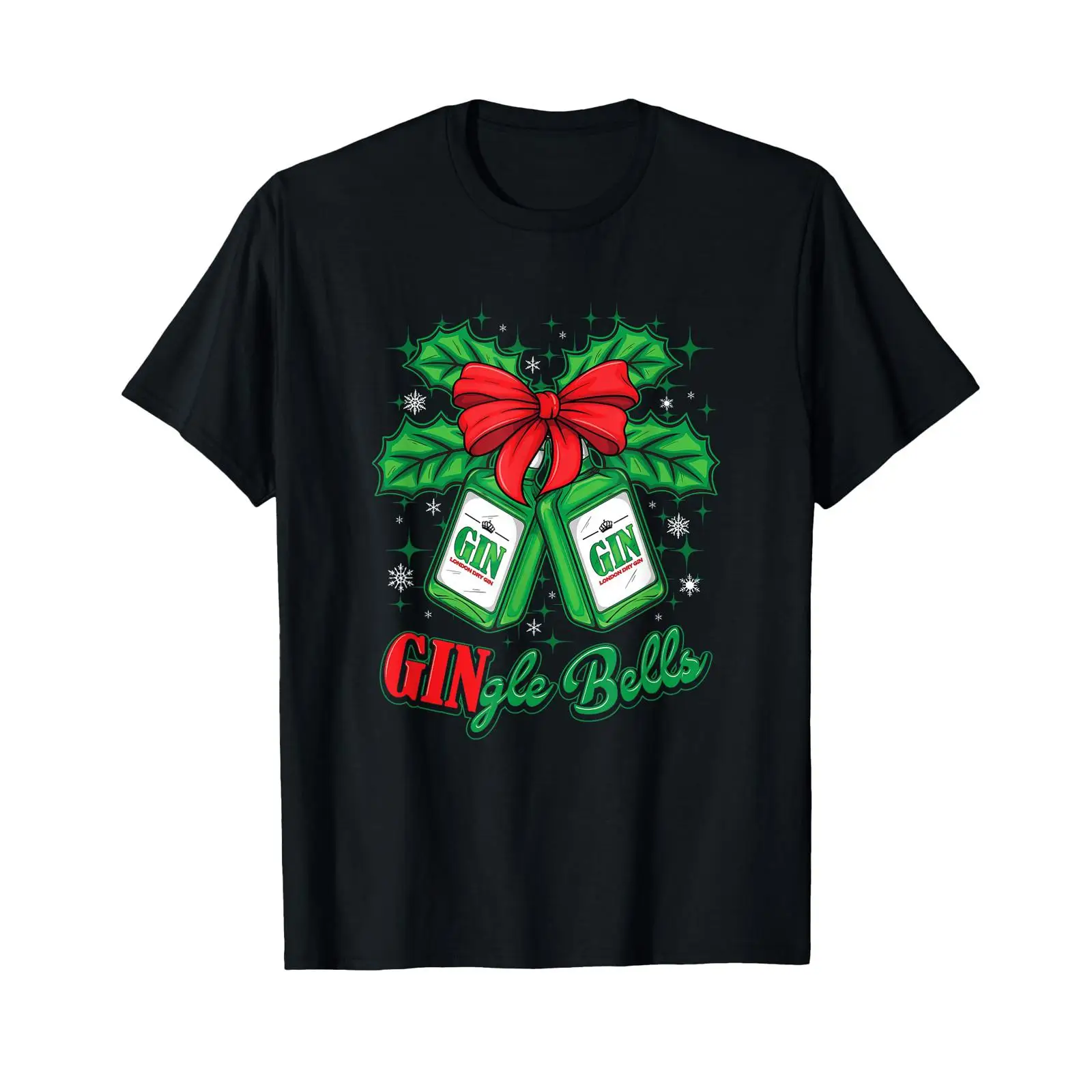 Mens Xmas Fashion - تي شيرت رجالي مضحك بطبعة جين