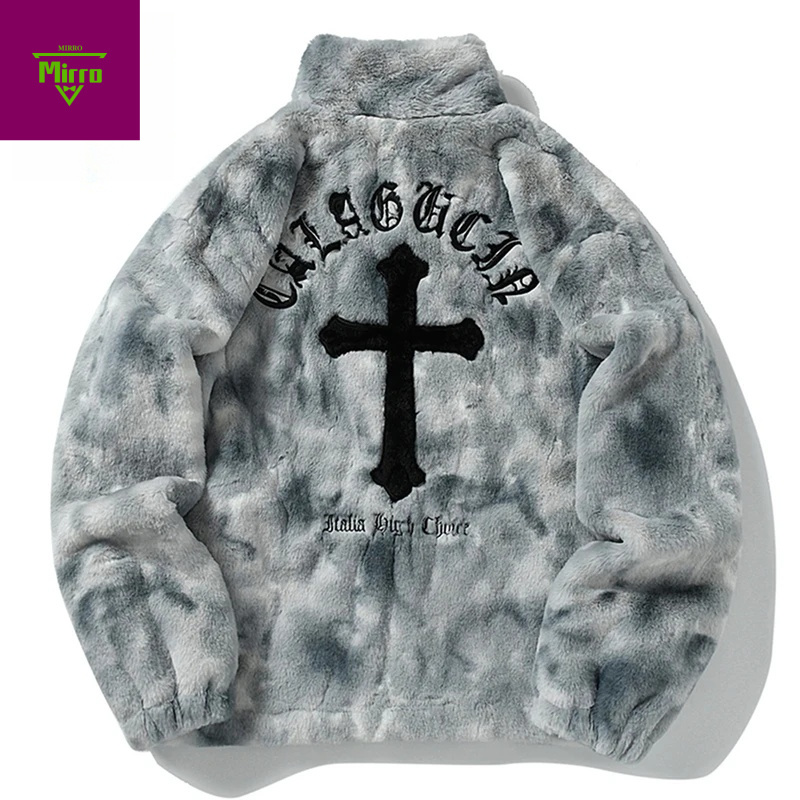 Sherpa Jacket Fleece - سترة صوف كلاسيكية من Streetwear مطرزة