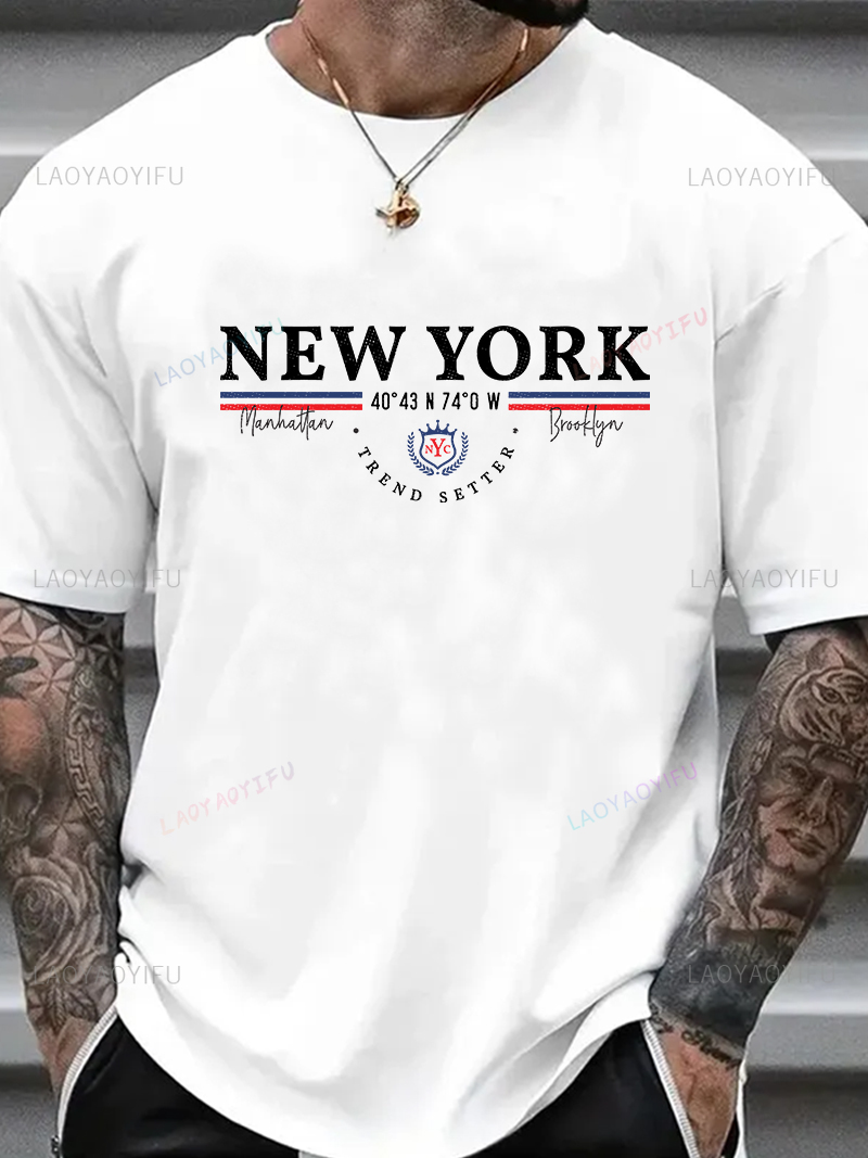 Men'S Fashion New York - تي شيرت برسومات حروف نيويورك للجنسين