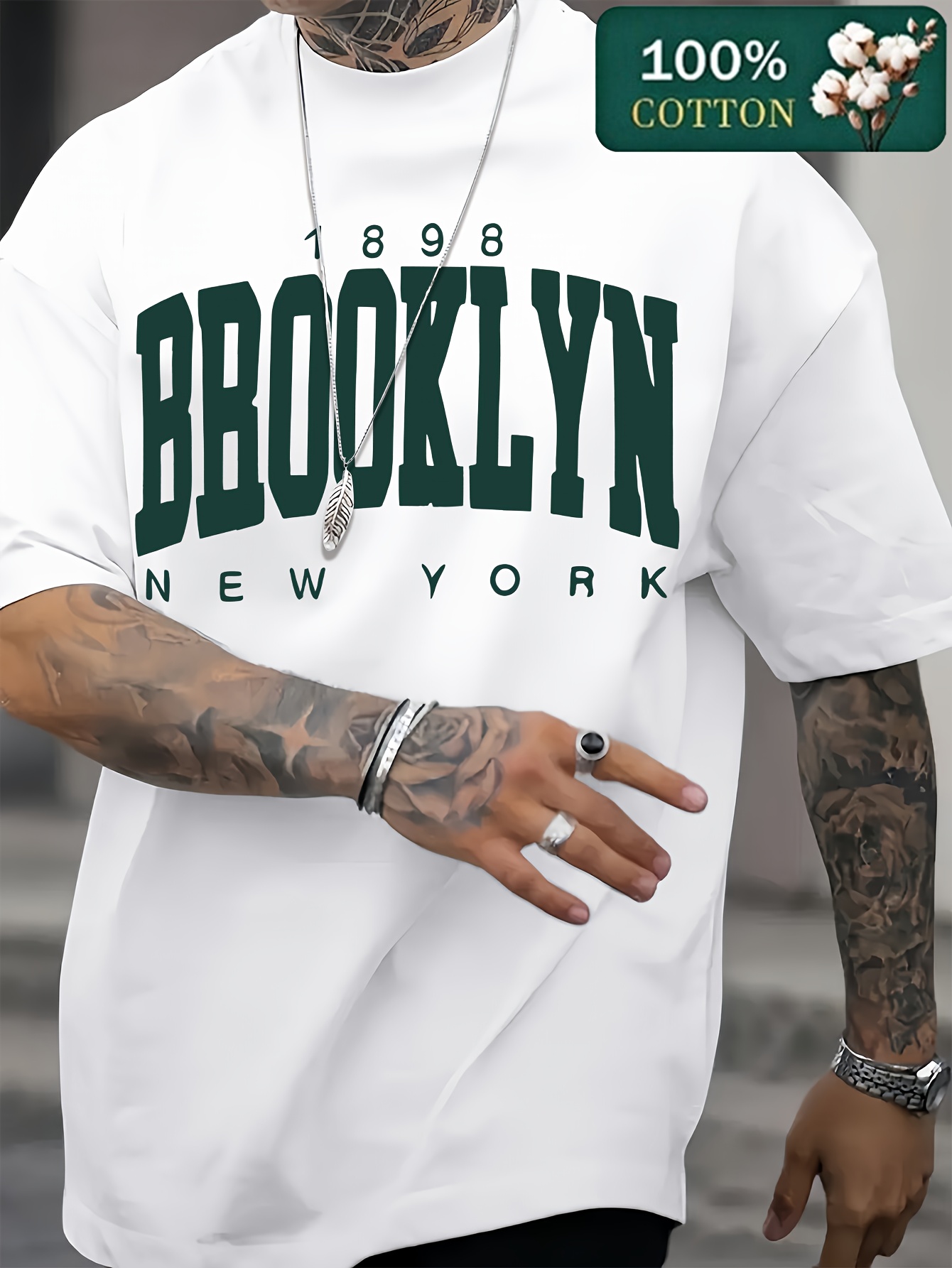 Men'S Fashion New York - تي شيرت رجالي صيفي عصري 1898