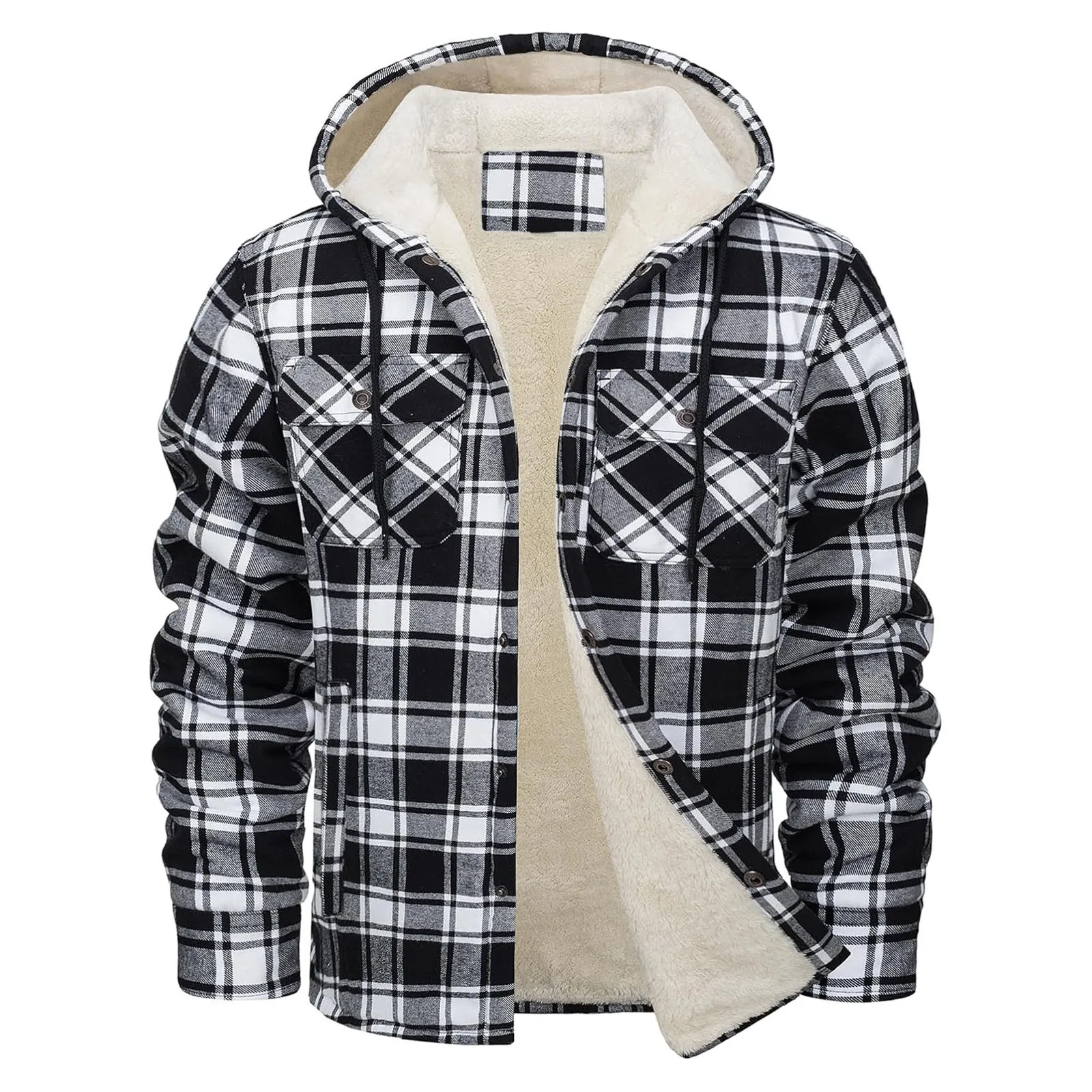 Sherpa Jacket Fleece - سميكة الدافئة الفانيلا مقنعين سترة رجالي