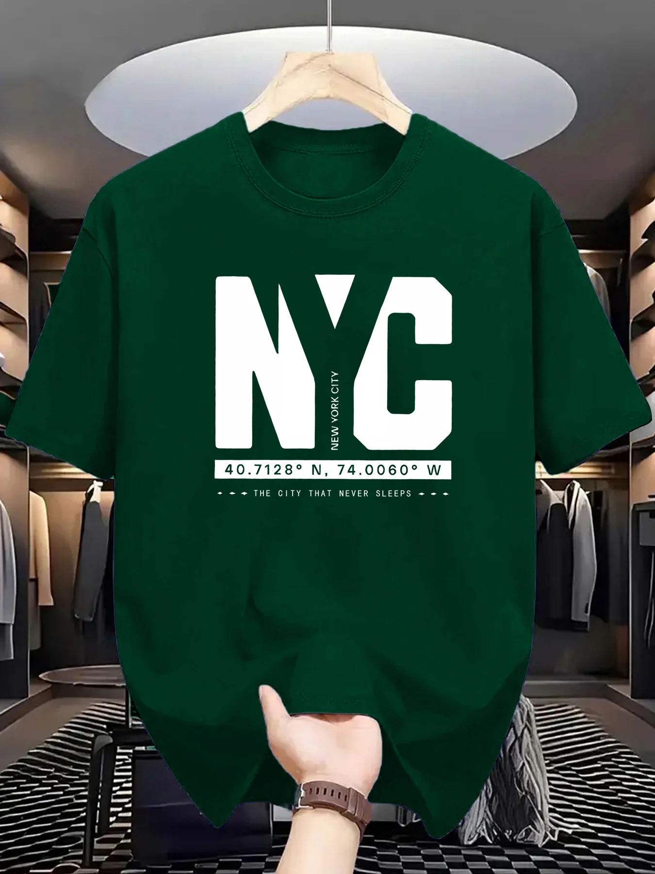 Men'S Fashion New York - تي شيرت رجالي صيفي عصري فضفاض