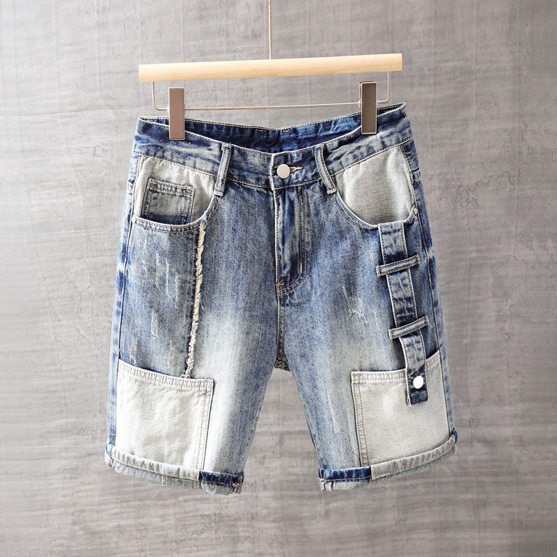 Men'S Fashion Loose Pants - سراويل جينز قصيرة للرجال مع جيوب