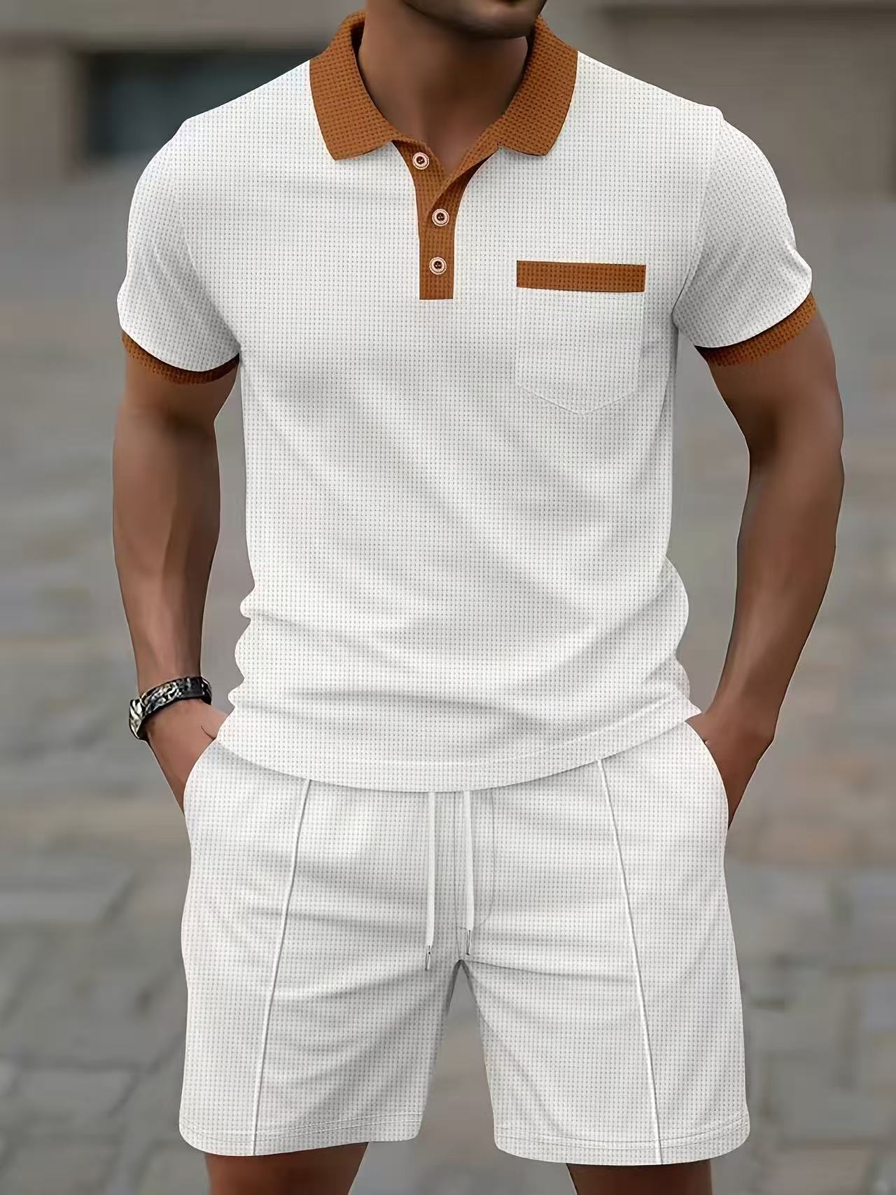 Men'S Fashion V Neck T Shirts - طقم قميص بولو رجالي صيفي الأكثر