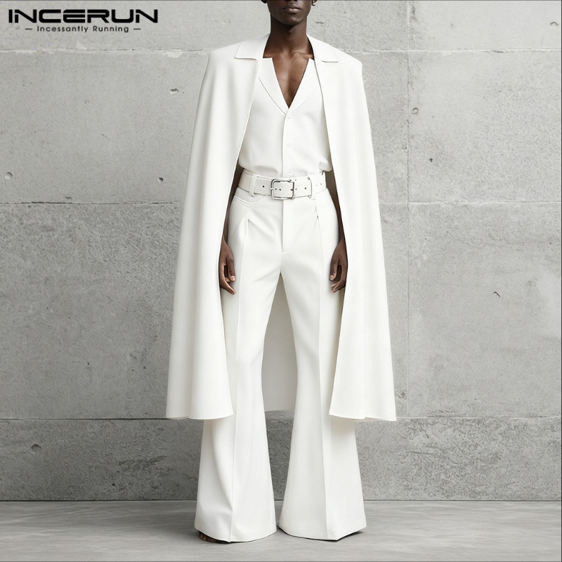 طقم رجالي من INCERUN بلون موحد - مراجعة Men'S Fashion Loose Pants وسعره