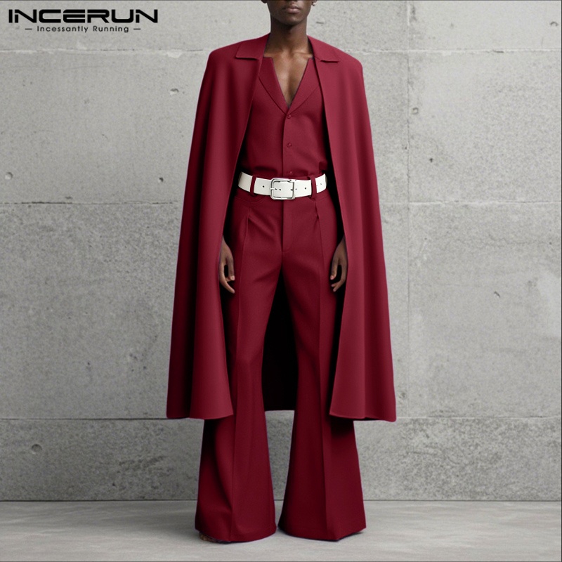 طقم رجالي من INCERUN بلون موحد - مراجعة Men'S Fashion Loose Pants وسعره
