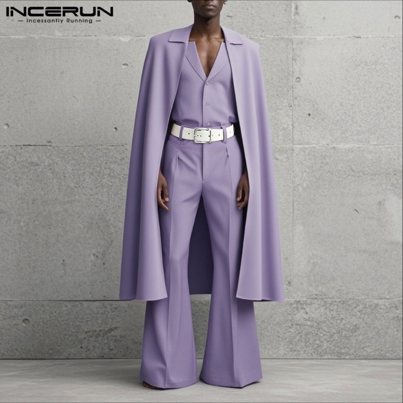 طقم رجالي من INCERUN بلون موحد - مراجعة Men'S Fashion Loose Pants وسعره