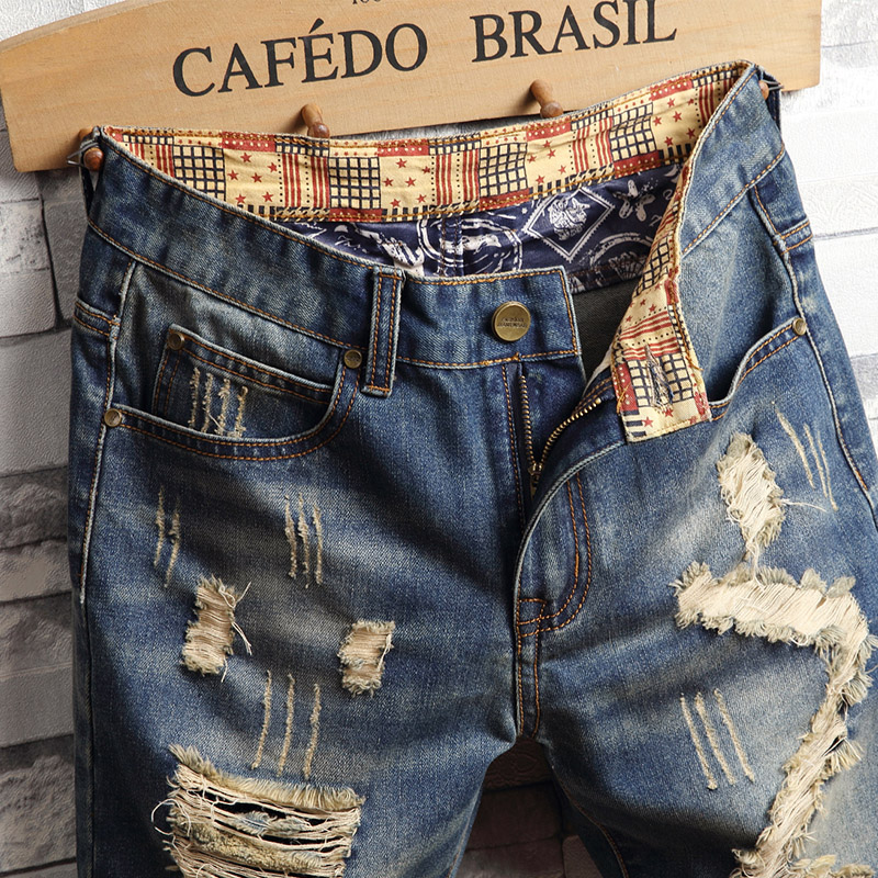 شورت جينز ممزق للرجال بأسلوب ا - مراجعة Men'S Fashion Loose Pants وسعره