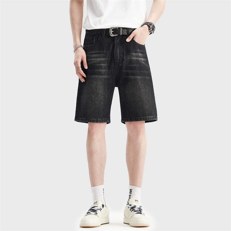 شورت جينز رجالي صيفي رفيع أسود - مراجعة Men'S Fashion Loose Pants وسعره