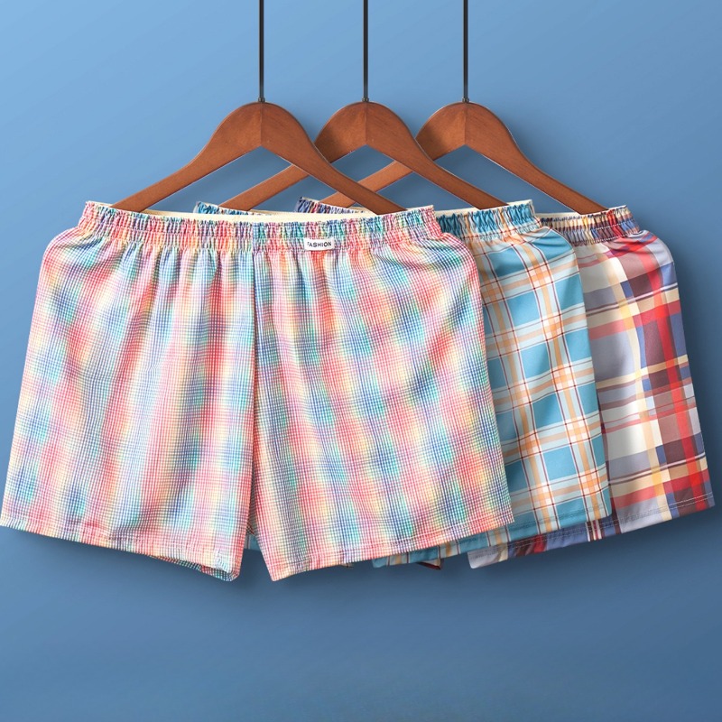 شورت رجالي كاجوال بنقشة مربعات - مراجعة Men'S Fashion Loose Pants وسعره