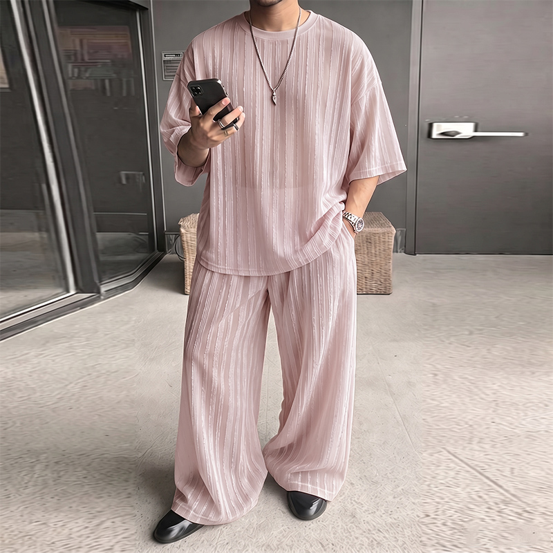 طقم رجالي من INCERUN مكون من ق - مراجعة Men'S Fashion Loose Pants وسعره