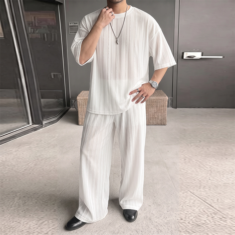 طقم رجالي من INCERUN مكون من ق - مراجعة Men'S Fashion Loose Pants وسعره
