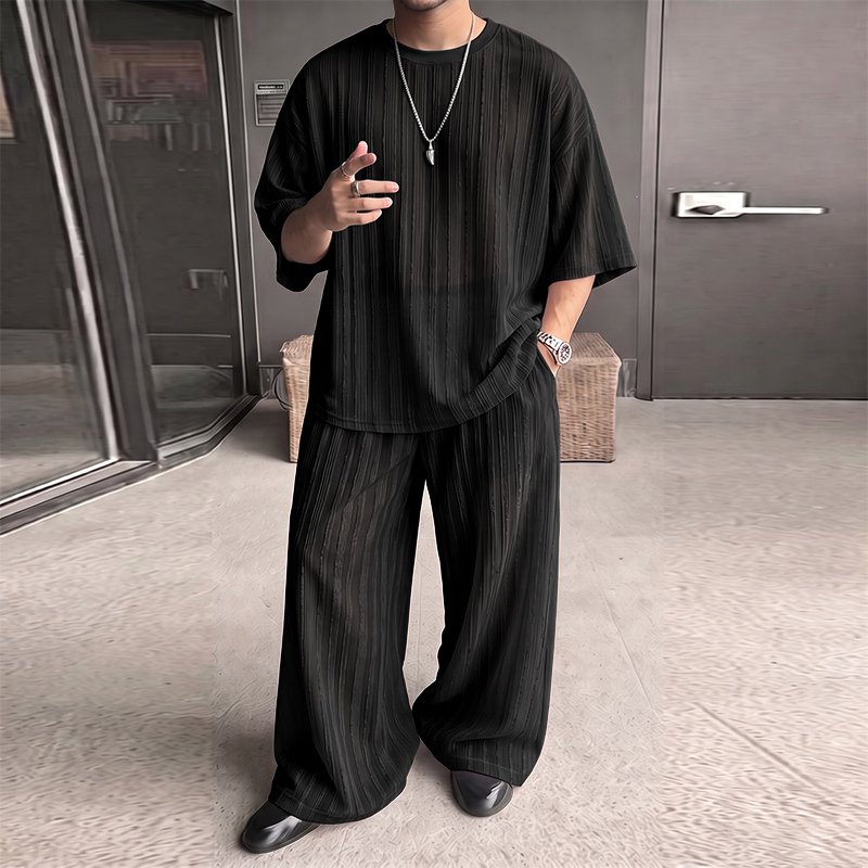 طقم رجالي من INCERUN مكون من ق - مراجعة Men'S Fashion Loose Pants وسعره