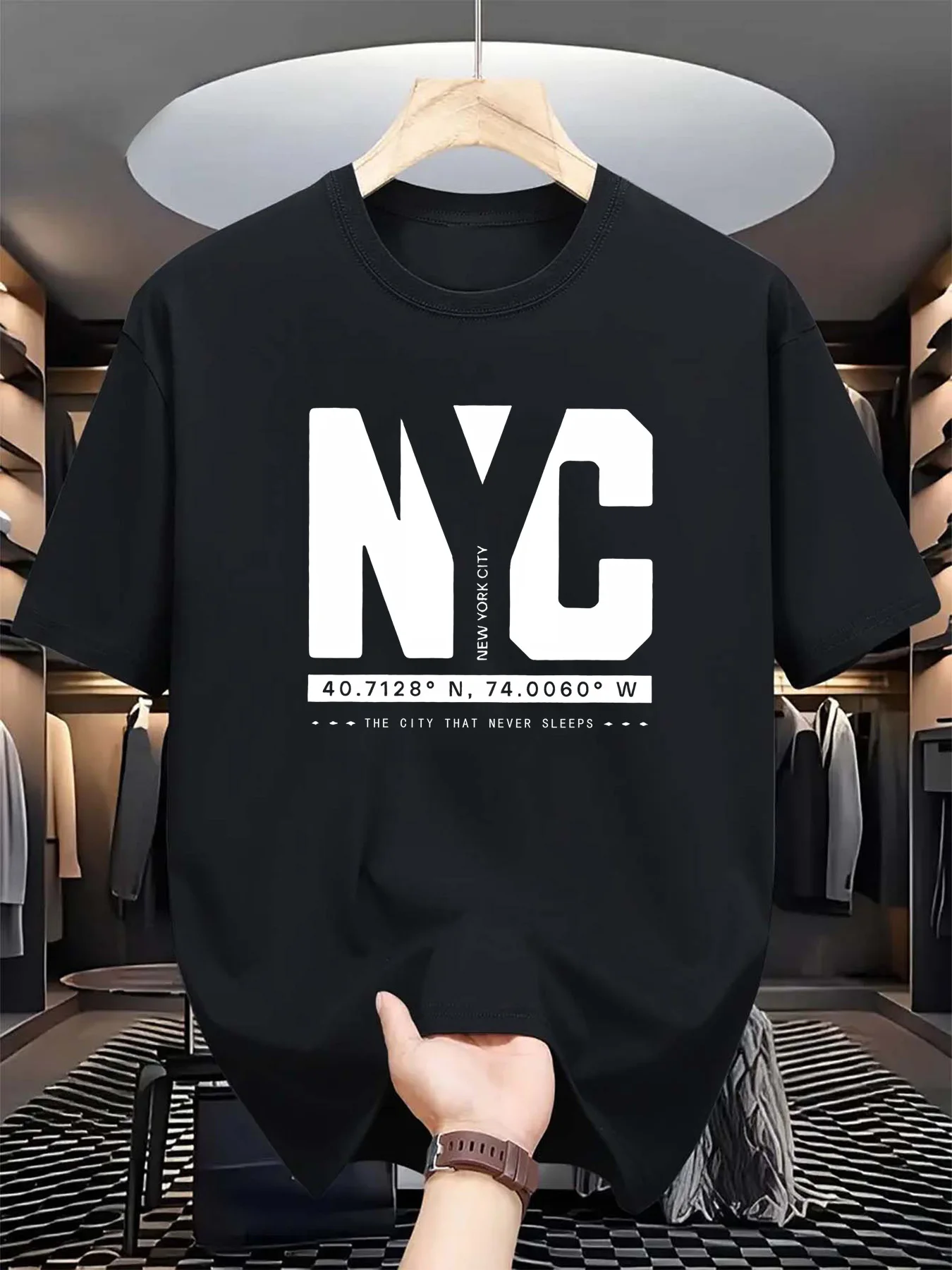 تي شيرت رجالي صيفي عصري فضفاض  - مراجعة Men'S Fashion New York وسعره