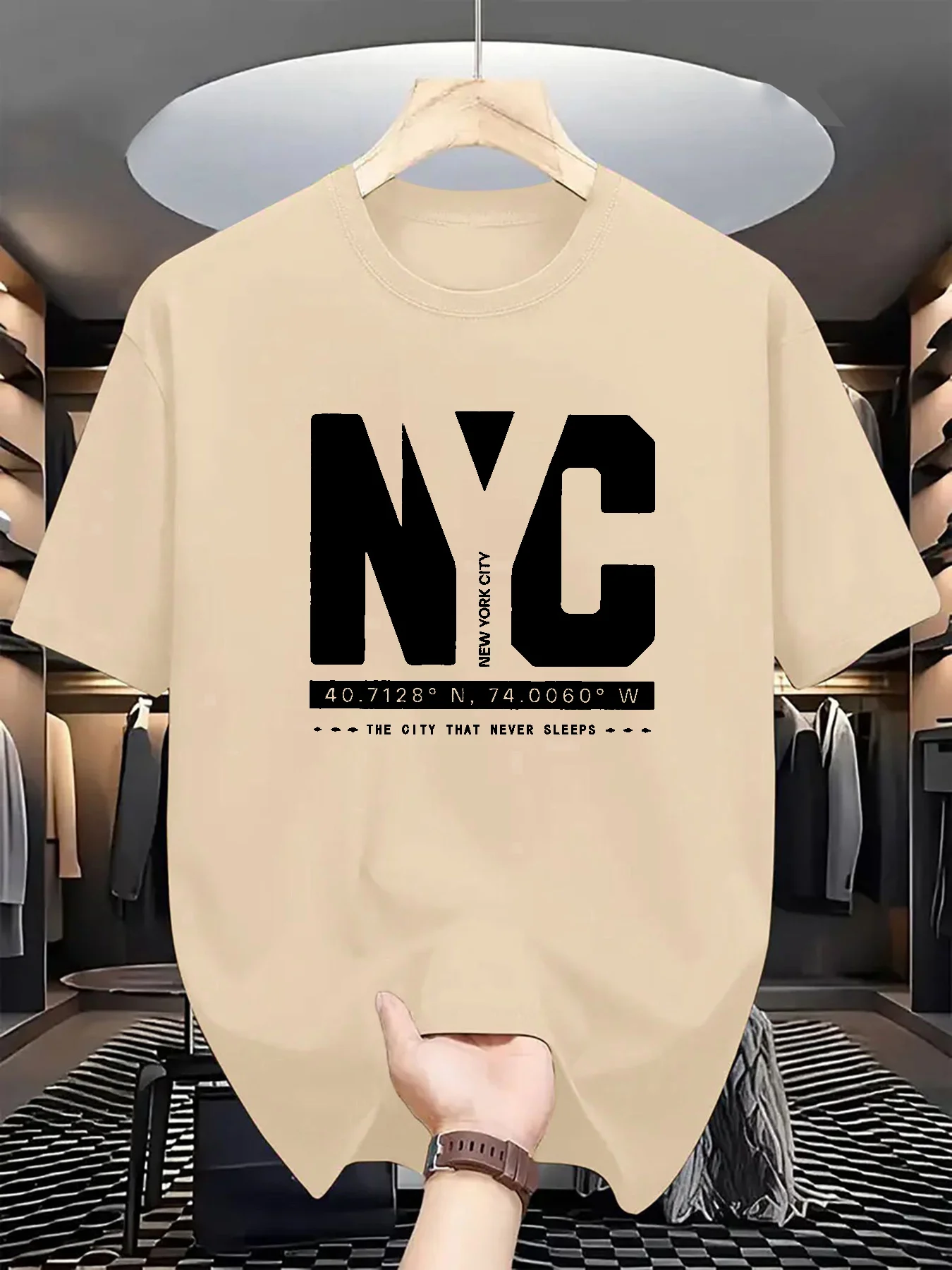 تي شيرت رجالي صيفي عصري فضفاض  - مراجعة Men'S Fashion New York وسعره