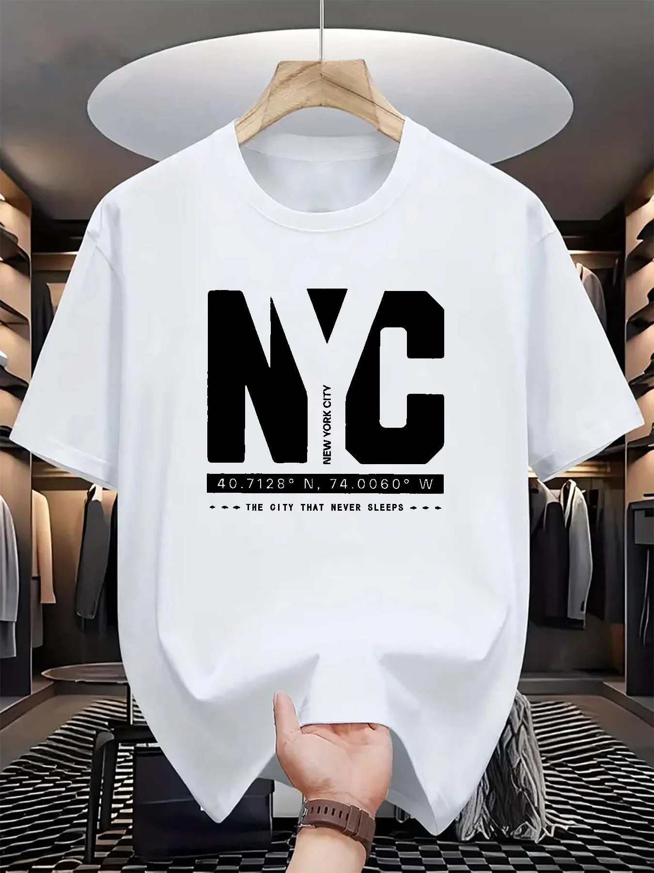 تي شيرت رجالي صيفي عصري فضفاض  - مراجعة Men'S Fashion New York وسعره